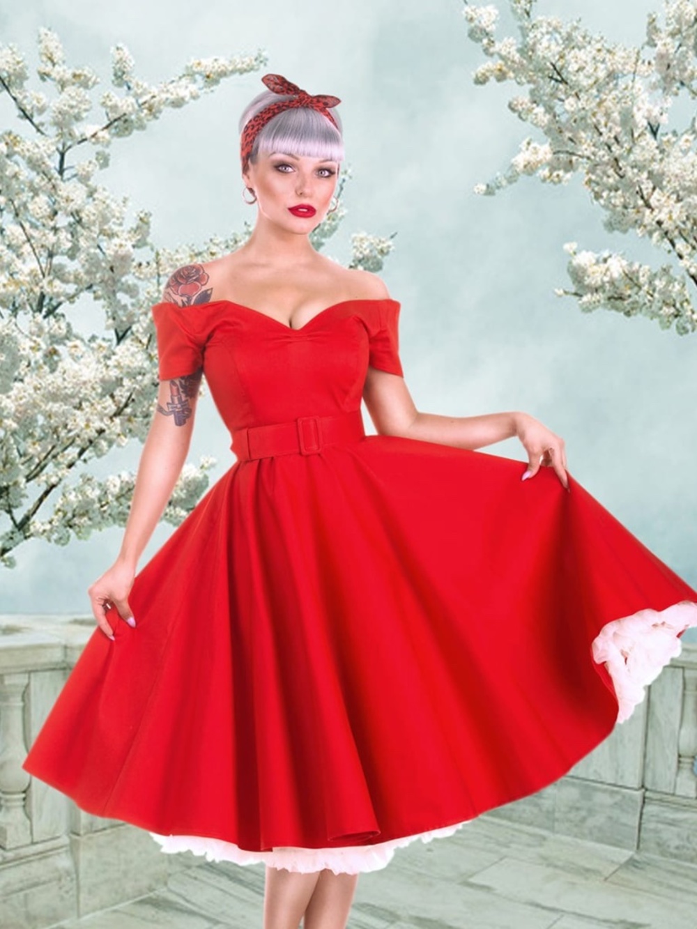 British Retro 'Rhonda's Revenge' Red Dress